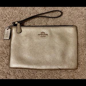 Coach gold wristlet